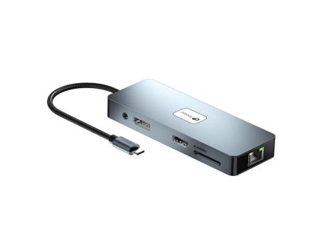 Docking USB Tipo-C Leotec LEDS03/ 3xUSB/ 1xUSB Tipo-C PD/ 1xHDMI 4K/ 1 xDisplayPort/ 1xVGA/ 1xAudio/ 1xRJ45/ 1xLector Tarjetas S