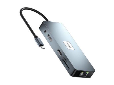 Docking USB Tipo-C Leotec LEDS03/ 3xUSB/ 1xUSB Tipo-C PD/ 1xHDMI 4K/ 1 xDisplayPort/ 1xVGA/ 1xAudio/ 1xRJ45/ 1xLector Tarjetas S