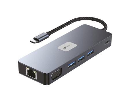 Docking USB Tipo-C Leotec LEDS03/ 3xUSB/ 1xUSB Tipo-C PD/ 1xHDMI 4K/ 1 xDisplayPort/ 1xVGA/ 1xAudio/ 1xRJ45/ 1xLector Tarjetas S