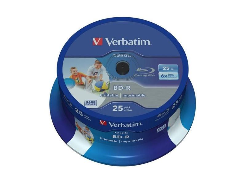 Blue-Ray BD-R Verbatim 43811 Imprimible 6X/ Tarrina-25uds