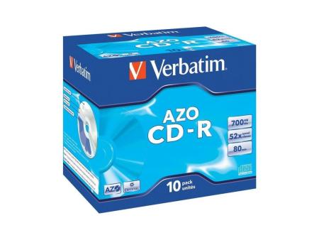 CD-R Verbatim AZO Crystal 52X/ Caja-10uds