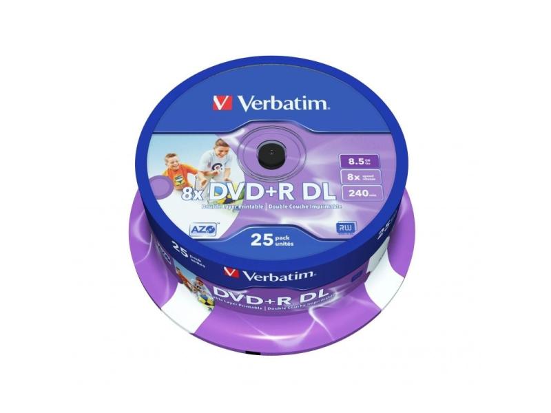 DVD+R Doble Capa Verbatim 8X/ Tarrina-25uds