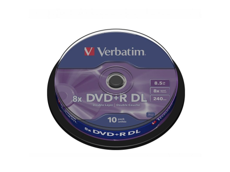 DVD+R Doble Capa Verbatim Advanced AZO 8X/ Tarrina-10uds