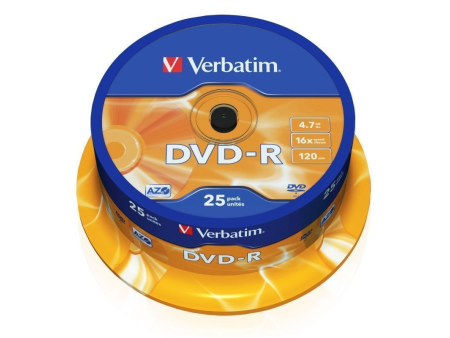 DVD-R Verbatim Advanced AZO 16X/ Tarrina-25uds