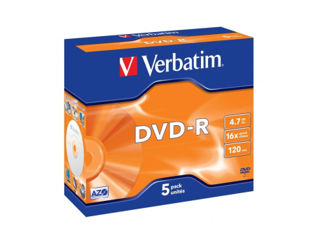 DVD-R Verbatim Advanced AZO 16X/ Caja-5uds