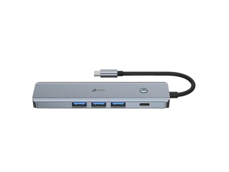 Docking USB Tipo-C Leotec LEDS05/ 3xUSB/ 1xUSB Tipo-C PD/ 1xHDMI/ Gris