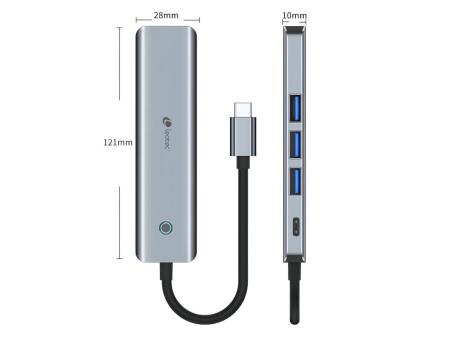 Docking USB Tipo-C Leotec LEDS05/ 3xUSB/ 1xUSB Tipo-C PD/ 1xHDMI/ Gris