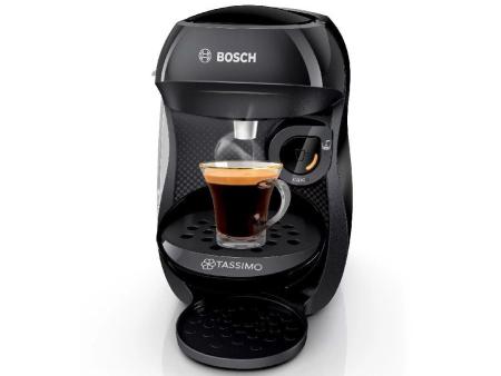 Cafetera de Cápsulas Bosch Tassimo Happy/ Negra/ Incluye Descuento 10 Euros en Café