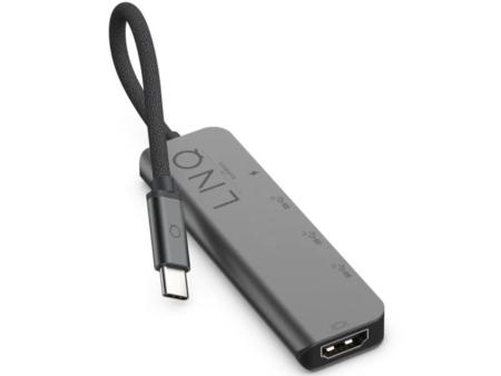 Docking USB Tipo-C Linq LQ48014/ 1xUSB Tipo-C/ 2xUSB/ 1xHDMI 4K/ 1xUSB Tipo-C PD/ Gris