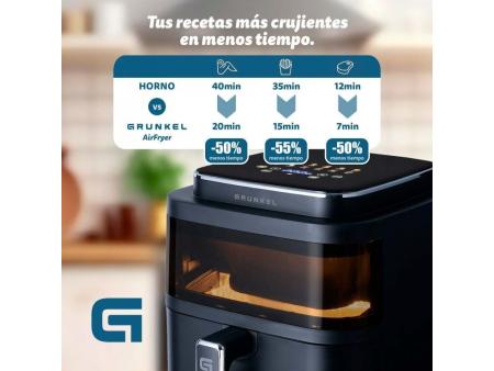 Freidora por Aire / Sin Aceite Grunkel Black Light Fryer/ 1400W/ Capacidad 6L