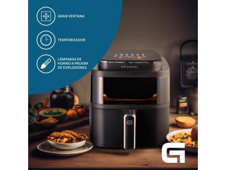 Freidora por Aire / Sin Aceite Grunkel Black Light Fryer/ 1400W/ Capacidad 6L