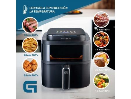 Freidora por Aire / Sin Aceite Grunkel Black Light Fryer/ 1400W/ Capacidad 6L