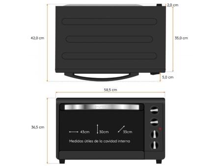 Horno de Sobremesa Grunkel HR-48RMRUSTI/ 2000W/ Capacidad 48L