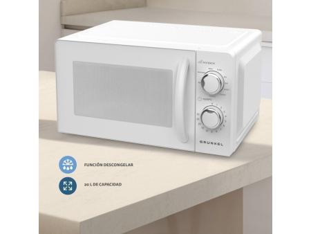 Microondas Grunkel MW-20MI/ 700W/ Capacidad 20L/ Blanco