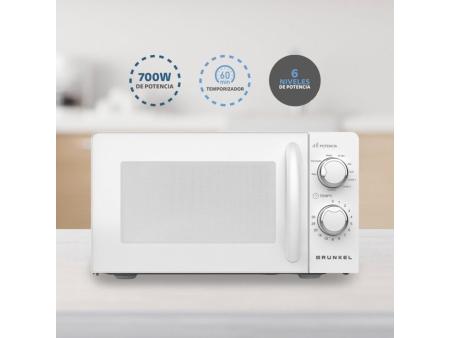 Microondas Grunkel MW-20MI/ 700W/ Capacidad 20L/ Blanco