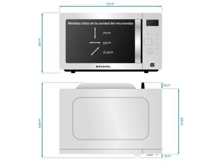 Microondas Grunkel MWGC-30SS/ 1000W/ Capacidad 30L/ Función Grill/ Blanco