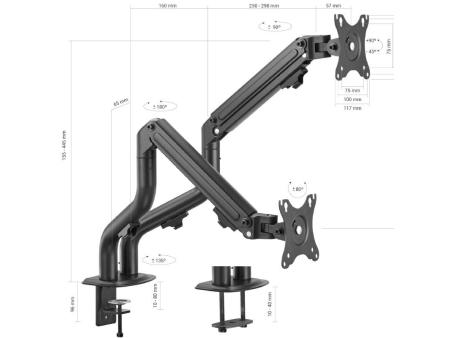 Soporte para 2 Monitores o TV Aisens DT32TSR-141/ hasta 8kg