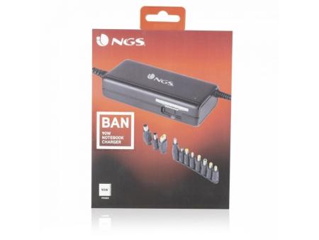 Cargador de Portátil NGS BAN/ 90W/ Manual/ 11 Conectores/ Voltaje 12-20V