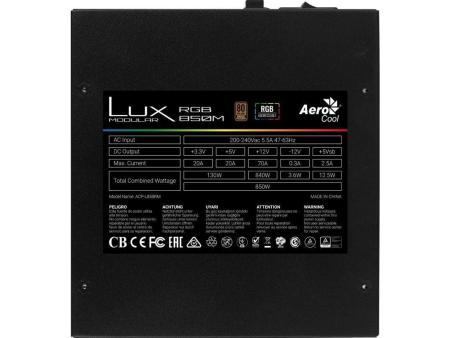 Fuente de Alimentación Aerocool LUX RGB 850M/ 850W/ Ventilador 12cm/ 80 Plus Bronze