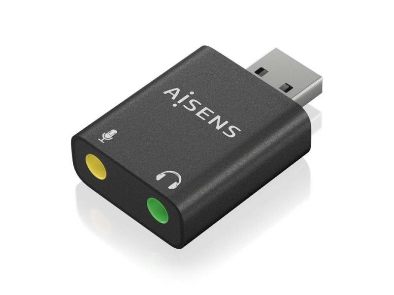 Tarjeta de Sonido Aisens A106-0768/ USB Macho - 2xJack 3.5 Hembra