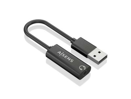 Tarjeta de Sonido Aisens A106-0770/ USB Macho - Jack 3.5 Hembra