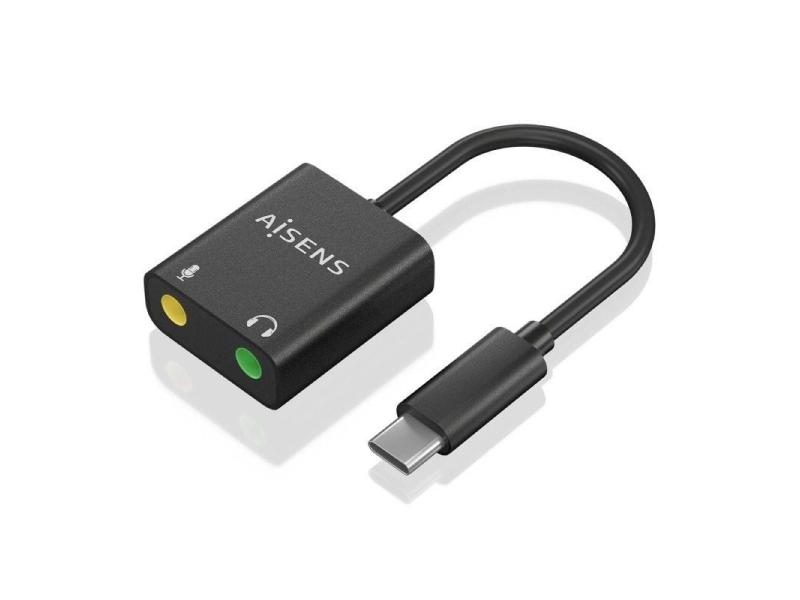 Tarjeta de Sonido Aisens A109-0767/ USB-C Macho - 2xJack 3.5 Hembra