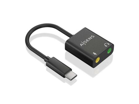 Tarjeta de Sonido Aisens A109-0767/ USB-C Macho - 2xJack 3.5 Hembra