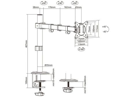 Soporte para Monitor y TV Aisens DT32TSR-147/ hasta 9kg