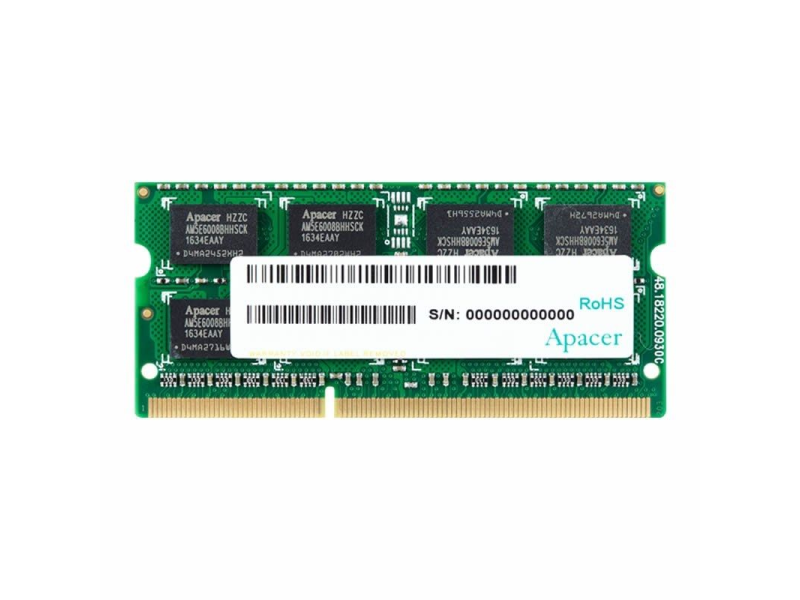 Memoria RAM Apacer 8GB/ DDR3L/ 1600MHz/ 1.35V/ CL11/ SODIMM