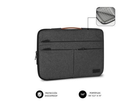 Funda Subblim Air Padding 360 Sleeve para Portátiles hasta 14'/ Gris Oscuro