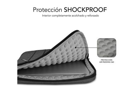 Funda Subblim Air Padding 360 Sleeve para Portátiles hasta 14'/ Gris Oscuro