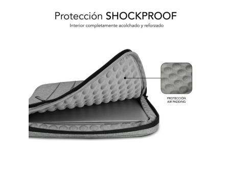 Funda Subblim Air Padding 360 Sleeve para Portátiles hasta 14'/ Gris Claro