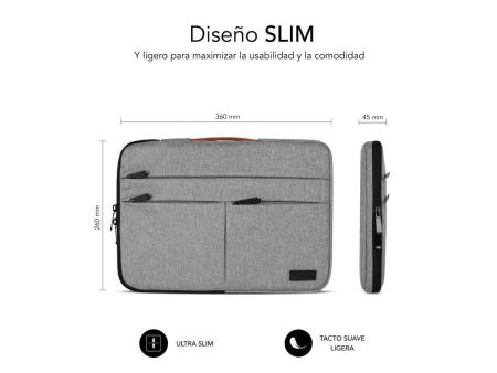 Funda Subblim Air Padding 360 Sleeve para Portátiles hasta 14'/ Gris Claro