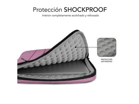 Funda Subblim Air Padding 360 Sleeve para Portátiles hasta 15.6'/ Rosa