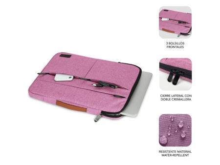 Funda Subblim Air Padding 360 Sleeve para Portátiles hasta 15.6'/ Rosa