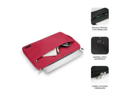 Funda Subblim Urban Laptop Sleeve para Portátiles hasta 15.6'/ Roja