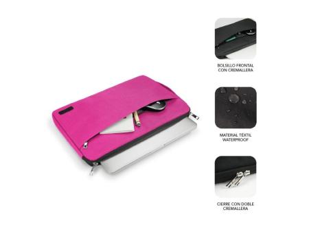 Funda Subblim Urban Laptop Sleeve para Portátiles hasta 15.6'/ Rosa