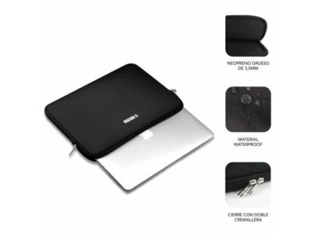 Funda Subblim Business Laptop Sleeve Neoprene V2 para Portátiles hasta 12.5'/ Negra