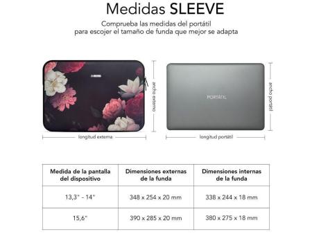 Funda Subblim Trendy Sleeve Neo Flowers para Portátiles hasta 15.6'