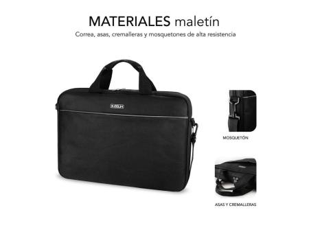 Maletín + Ratón Inalámbrico Subblim Select Pack para Portátiles hasta 15.6'/ Cinta para Trolley/ Negro