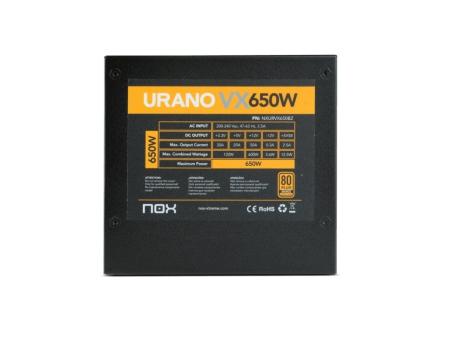 Fuente de Alimentación Nox Urano VX/ 650W/ Ventilador 12cm/ 80 Plus Bronze