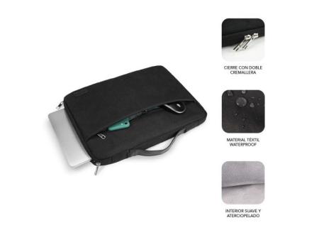 Maletín Subblim Elegant Laptop Sleeve para Portátiles hasta 15.6'/ Negro