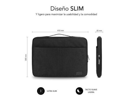 Maletín Subblim Elegant Laptop Sleeve para Portátiles hasta 15.6'/ Negro