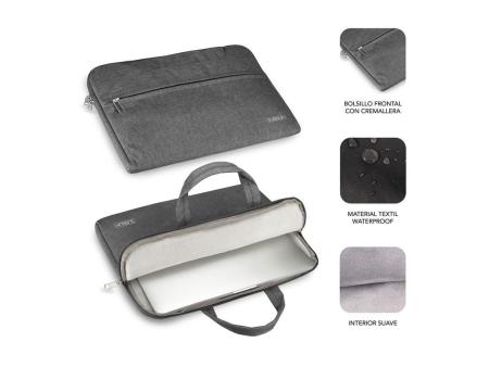 Maletín Subblim Business Laptop Sleeve para Portátiles hasta 15.6'/ Cinta para Trolley/ Gris