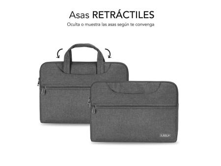 Maletín Subblim Business Laptop Sleeve para Portátiles hasta 15.6'/ Cinta para Trolley/ Gris