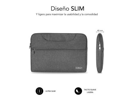 Maletín Subblim Business Laptop Sleeve para Portátiles hasta 15.6'/ Cinta para Trolley/ Gris