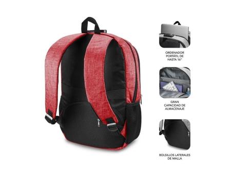 Mochila Subblim Urban Lock para Portátiles hasta 16'/ Puerto USB/ Antirrobo/ Rojo