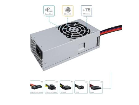 Fuente de Alimentación TFX TooQ TQEP-TFX500S-O/ 500W/ Ventilador 8cm