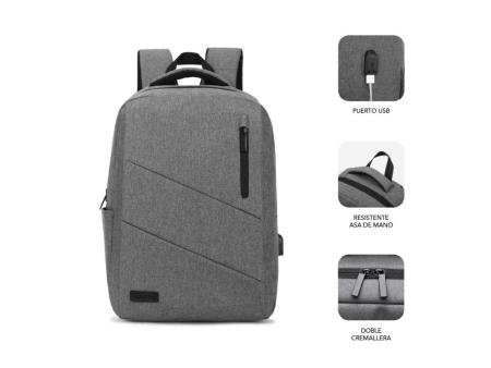 Mochila Subblim City Backpack para Portátiles hasta 15.6'/ Puerto USB/ Gris