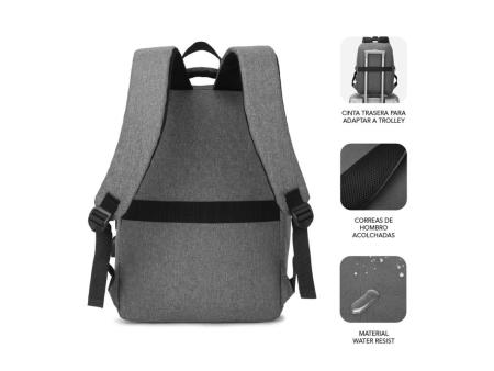 Mochila Subblim City Backpack para Portátiles hasta 15.6'/ Puerto USB/ Gris